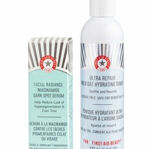 First Aid Beauty Serum + Ultra Repair Wild Oat Toner Skincare Set